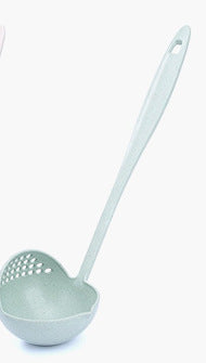 Dual-Purpose Soup Spoon with Wheat Straw Handle - Kitchen Utensil