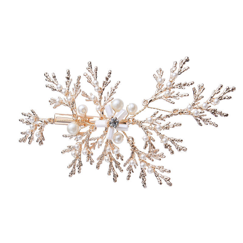 Wedding Hairpin Alloy Flower Crystal Hair Clip - Gold