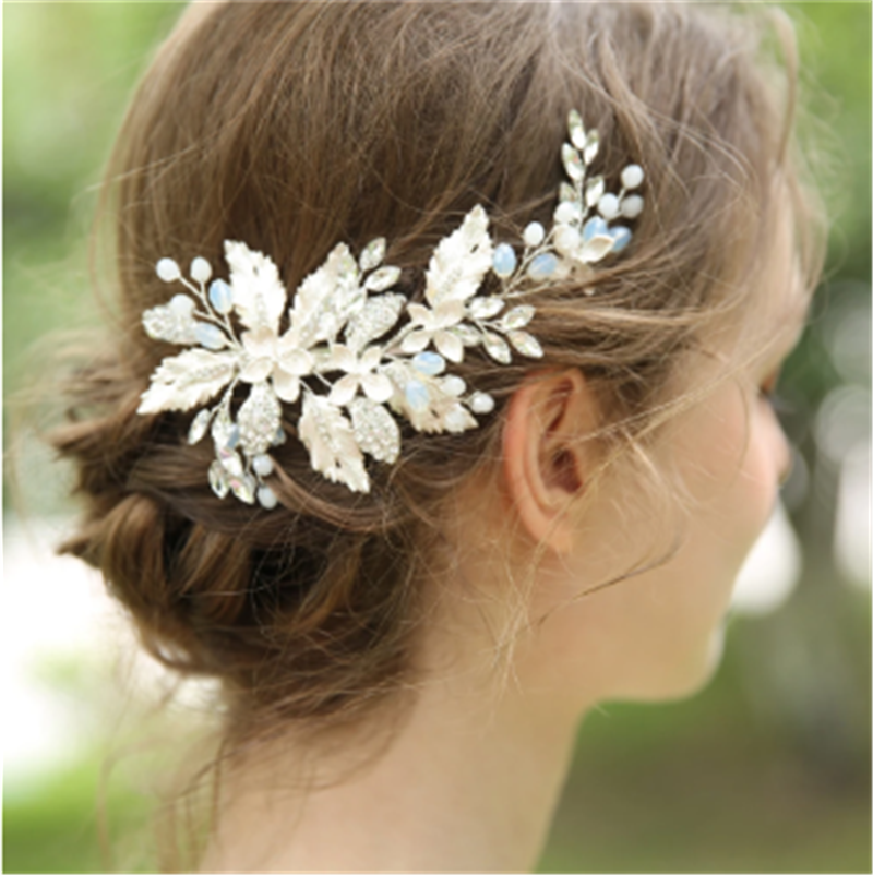 Wedding Hairpin Alloy Flower Crystal Hair Clip - Gold