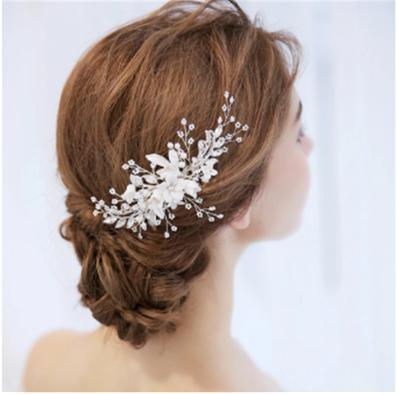 Wedding Hairpin Alloy Flower Crystal Hair Clip - Gold