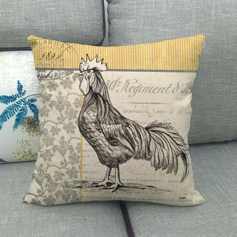 Retro Animal Linen Pillowcase Set - Home & Garden Cushion Cover