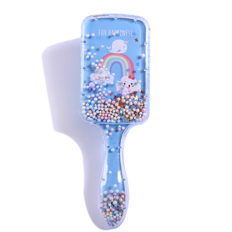 Printed Air Cushion Comb Set - Transparent Rainbow Hairbrush for Hair Massage