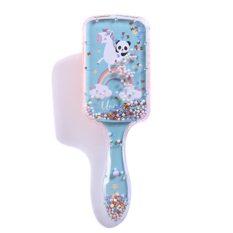 Printed Air Cushion Comb Set - Transparent Rainbow Hairbrush for Hair Massage