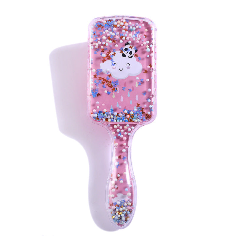 Printed Air Cushion Comb Set - Transparent Rainbow Hairbrush for Hair Massage