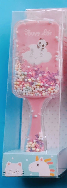 Printed Air Cushion Comb Set - Transparent Rainbow Hairbrush for Hair Massage