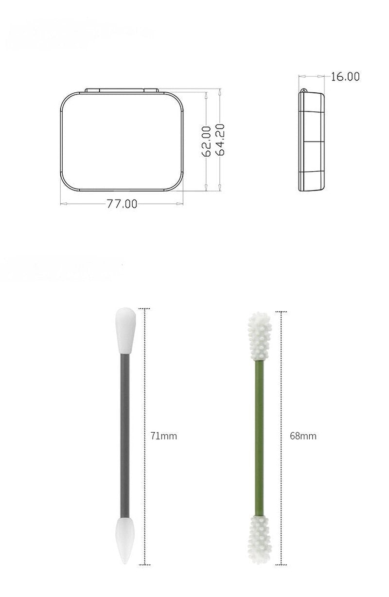Reusable Silicone Cotton Swabs Set for Ear Cleaning & Makeup Application