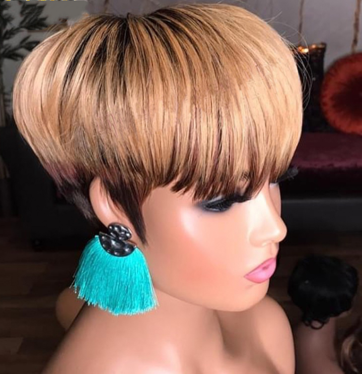 Brown Short Straight Wig with Bangs for Cosplay and Fashion