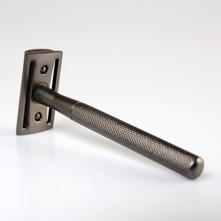 Diamond Pattern Double-Sided Safety Razor - Black