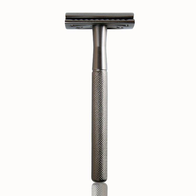 Diamond Pattern Double-Sided Safety Razor - Black