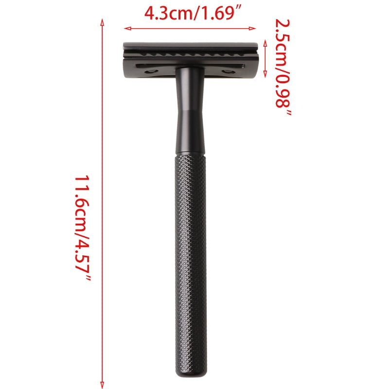 Diamond Pattern Double-Sided Safety Razor - Black
