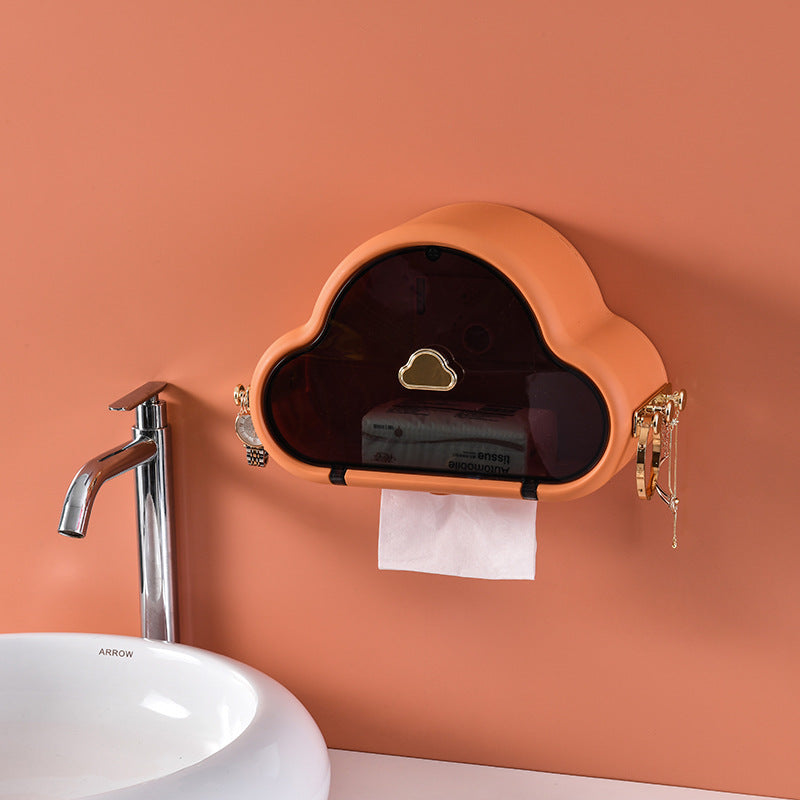 Wall-Mounted Tissue Storage Box with Removable Paper Holder for Bathroom & Living Room