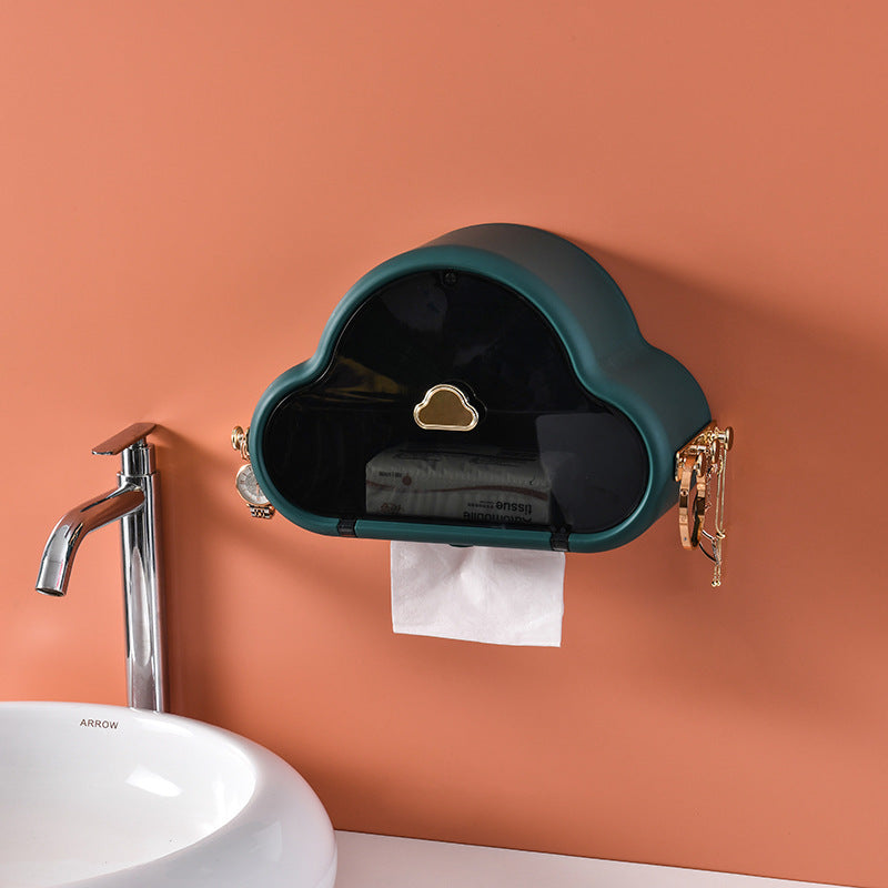 Wall-Mounted Tissue Storage Box with Removable Paper Holder for Bathroom & Living Room