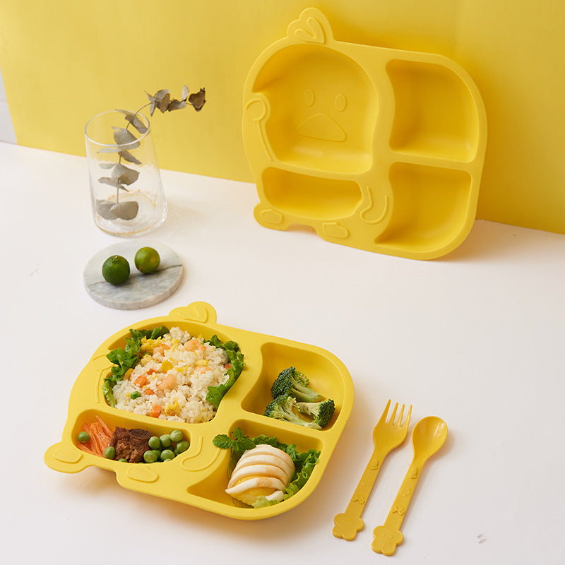 Children's Cartoon Baby Dinnerware Set - 5-Piece Food Bowl Plate Fork Spoon