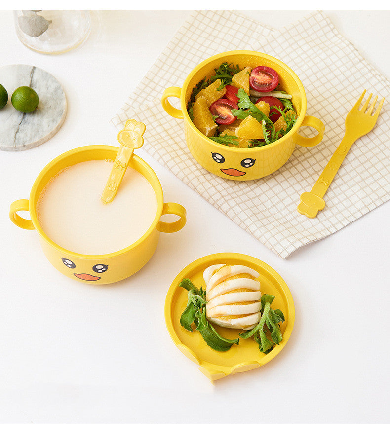 Children's Cartoon Baby Dinnerware Set - 5-Piece Food Bowl Plate Fork Spoon
