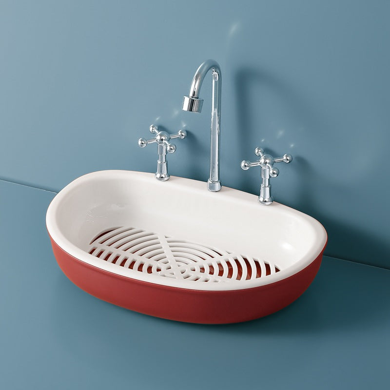 Double-Layer Bathroom Sink Soap Box with Drain - Creative Faucet Style