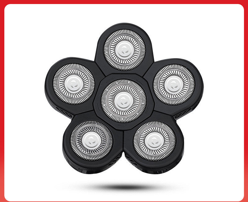 6-Blade Replacement Head for Electric Shavers - Black