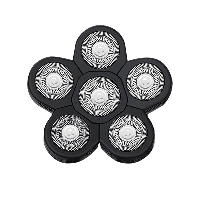 6-Blade Replacement Head for Electric Shavers - Black