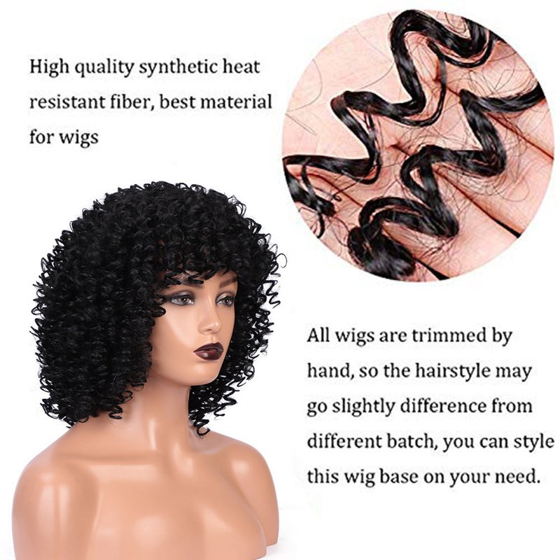 High-Temperature Silk Wig with Headgear - Black, 14 Inch