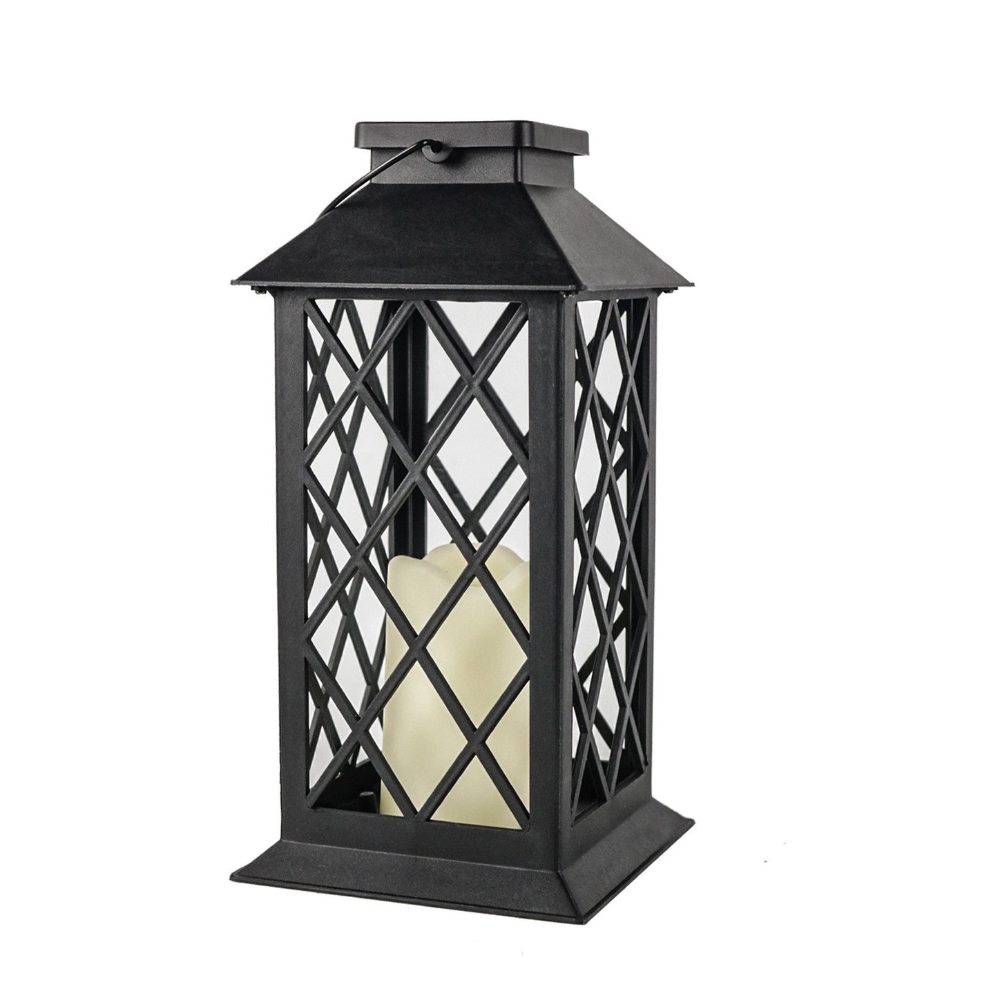 Hollow Courtyard Retro LED Candle Light for Garden Decor - Yellow