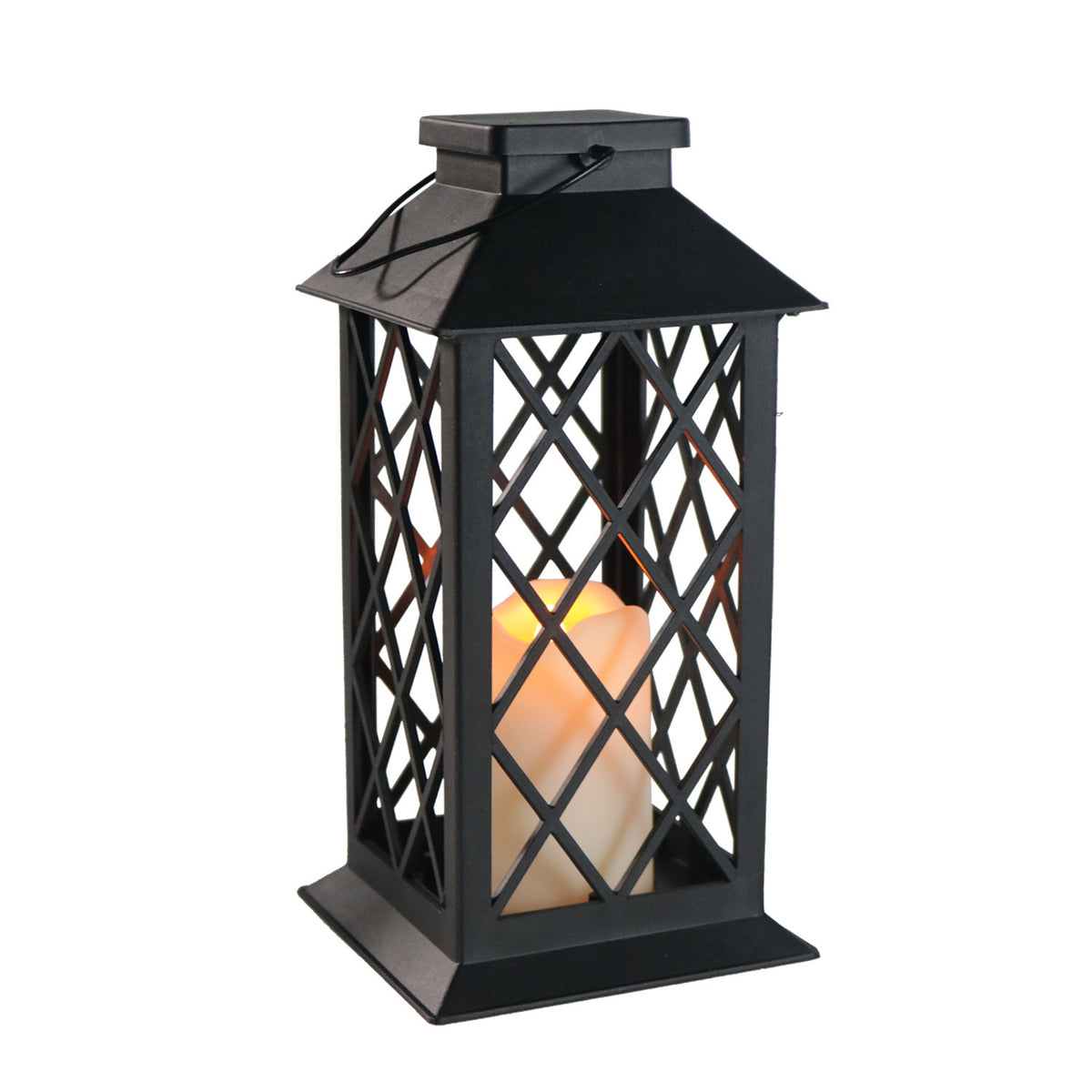 Hollow Courtyard Retro LED Candle Light for Garden Decor - Yellow