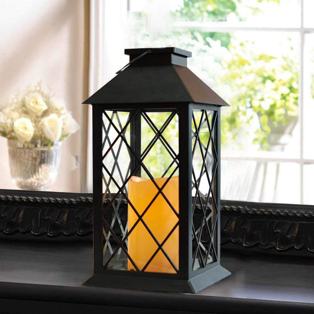 Hollow Courtyard Retro LED Candle Light for Garden Decor - Yellow