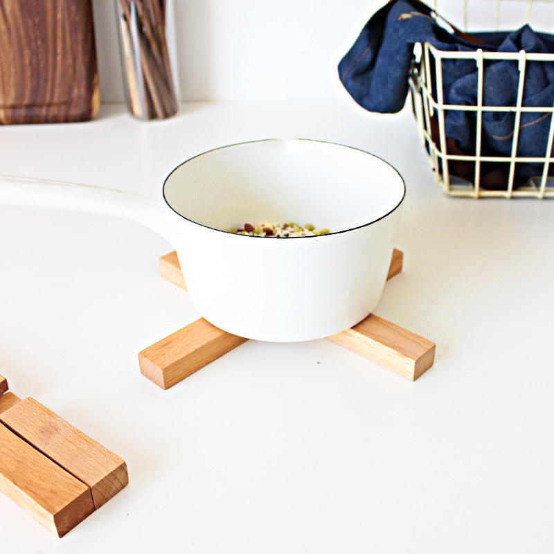 Japanese Beech Wood Potholder Dining Table Mat - Household Kitchen Accessory