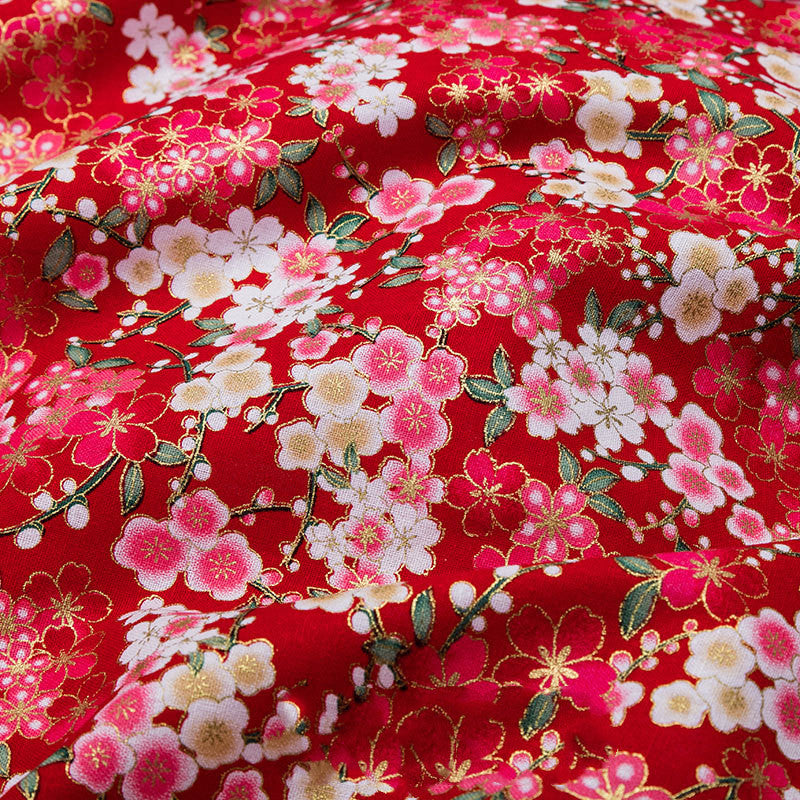 Japanese Style Printed Cotton Fabric for DIY Hanfu & Traditional Clothing