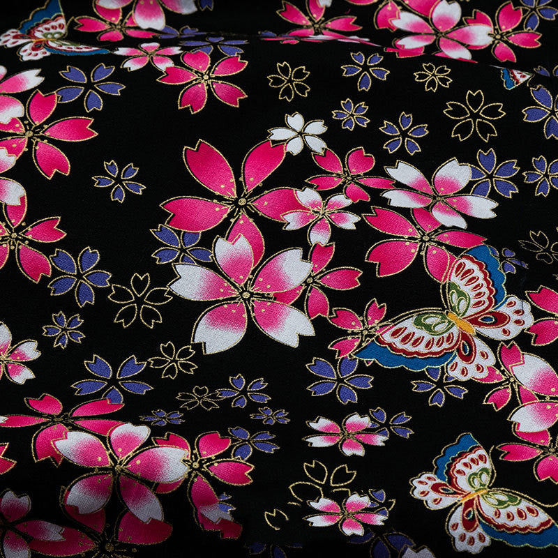 Japanese Style Printed Cotton Fabric for DIY Hanfu & Traditional Clothing