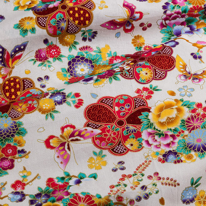 Japanese Style Printed Cotton Fabric for DIY Hanfu & Traditional Clothing