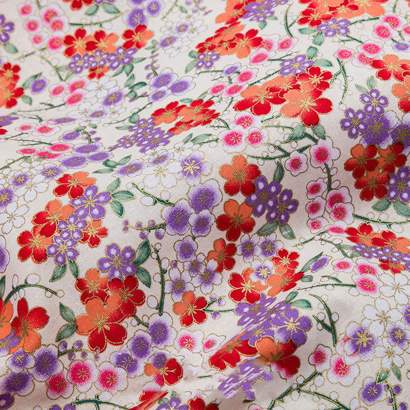 Japanese Style Printed Cotton Fabric for DIY Hanfu & Traditional Clothing