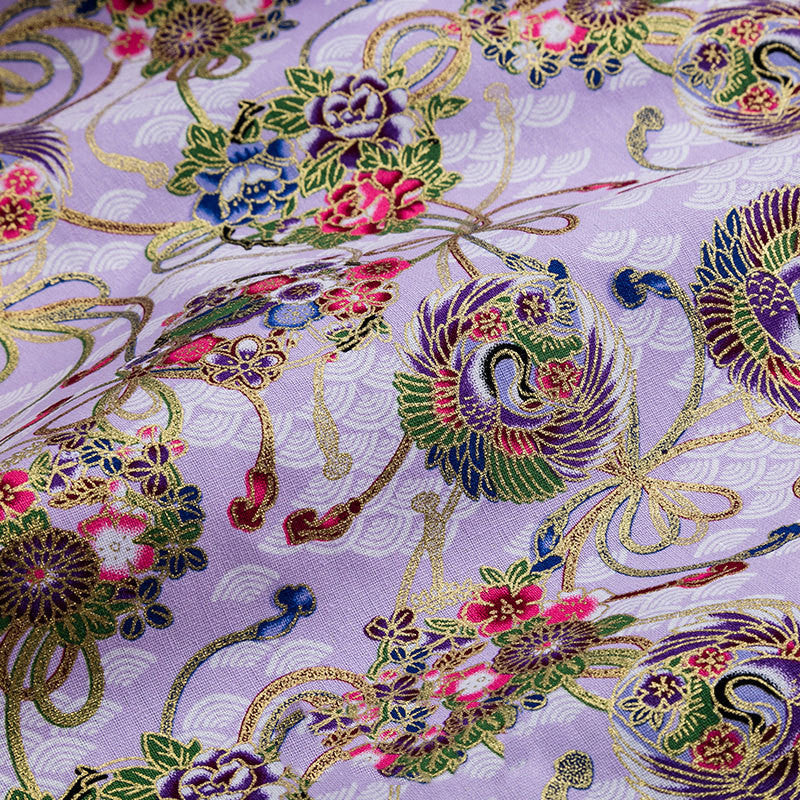 Japanese Style Printed Cotton Fabric for DIY Hanfu & Traditional Clothing
