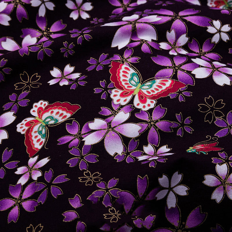 Japanese Style Printed Cotton Fabric for DIY Hanfu & Traditional Clothing