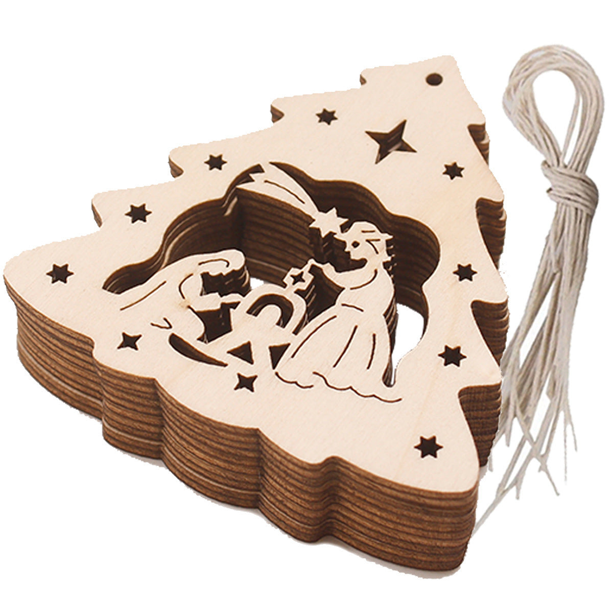 Holiday Decorations Set - Carved Angel, Candle, Tree, Elk & More, Home & Garden