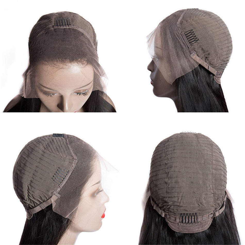 Real Human Hair Wigs Short Bob Lace Front Wigs 13x4 8-14 Inch Natural Color