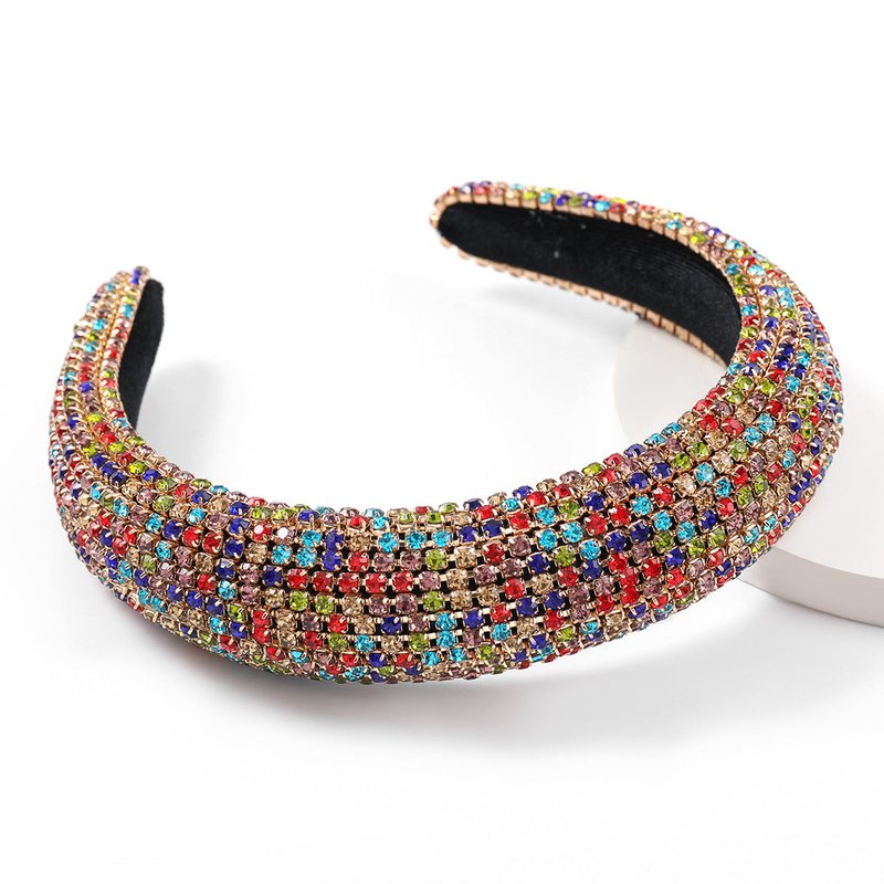 Diamond Rhinestone Wide Brim Headband for Women - Geometric Hair Accessories