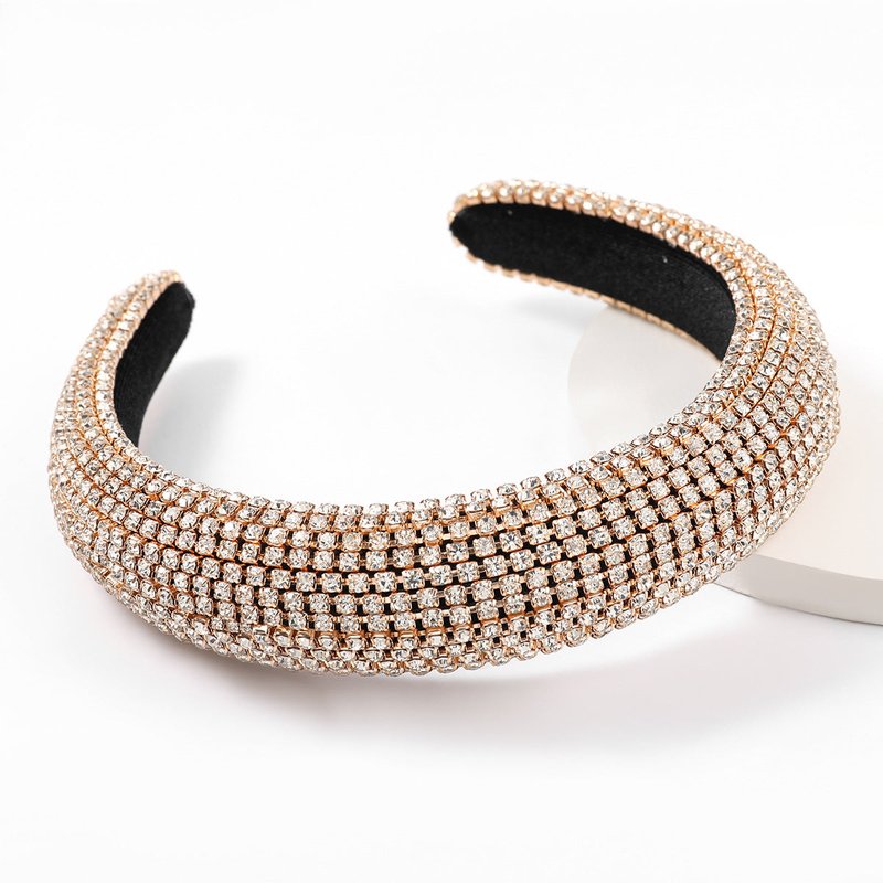 Diamond Rhinestone Wide Brim Headband for Women - Geometric Hair Accessories