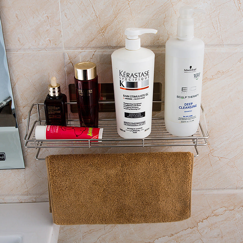 Stainless Steel Bathroom Towel Storage Rack - Wall Mounted, 10kg Load Capacity