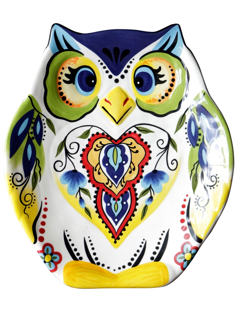 Personalized Cartoon Dinnerware Set with Irregular-Shaped Plates - Owl 9-Inch