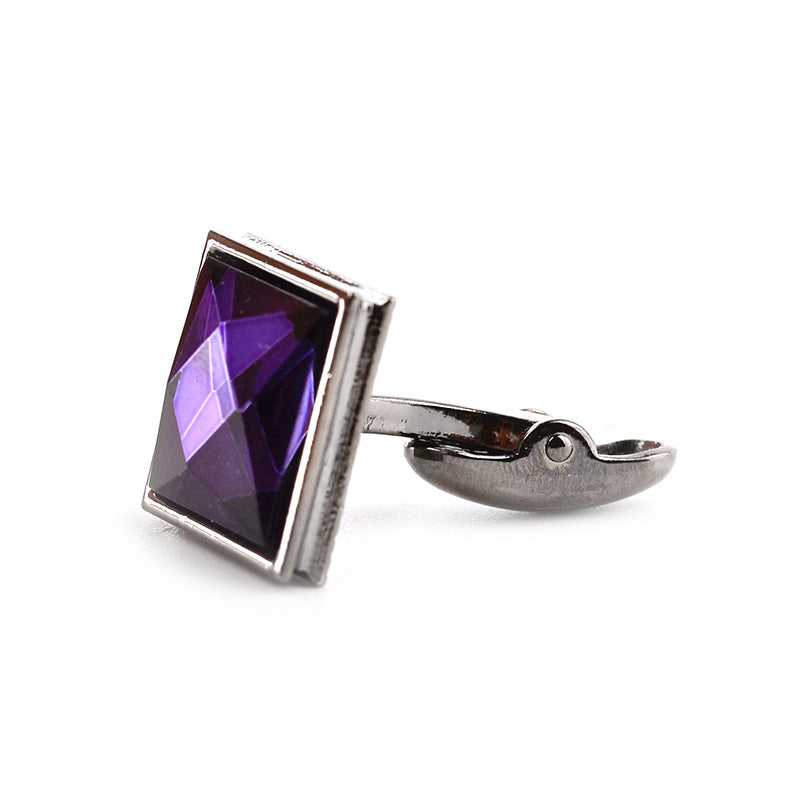 Elegant Diamond-Studded Cufflinks for Business & Formal Wear - Unisex Drop Shape