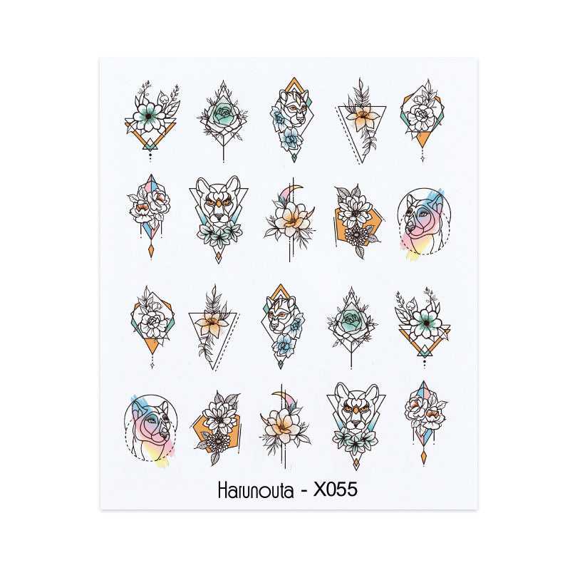Fruit Animal Butterfly Flower Nail Stickers for Nail Art - Multicolor