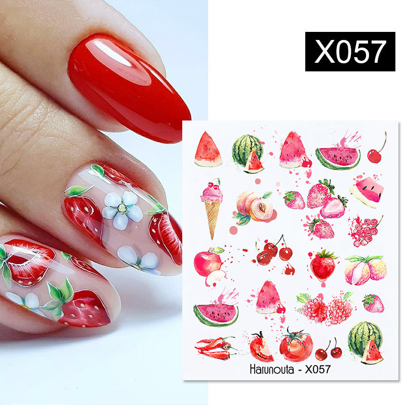 Fruit Animal Butterfly Flower Nail Stickers for Nail Art - Multicolor