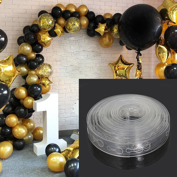 Balloon Chain for Weddings & Parties - 5m Plastic Festive Decor, Single & Double Hole Variants