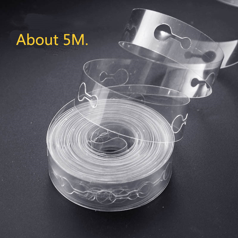 Balloon Chain for Weddings & Parties - 5m Plastic Festive Decor, Single & Double Hole Variants