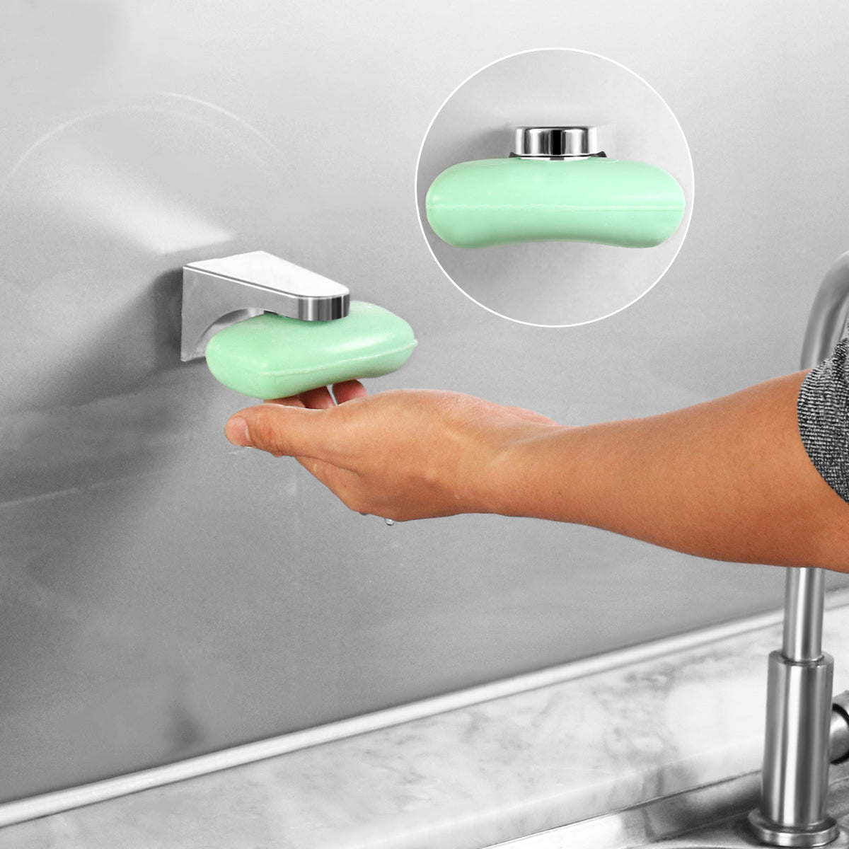 Magnetic Soap Holder - Rustproof Stainless Steel Bathroom Storage