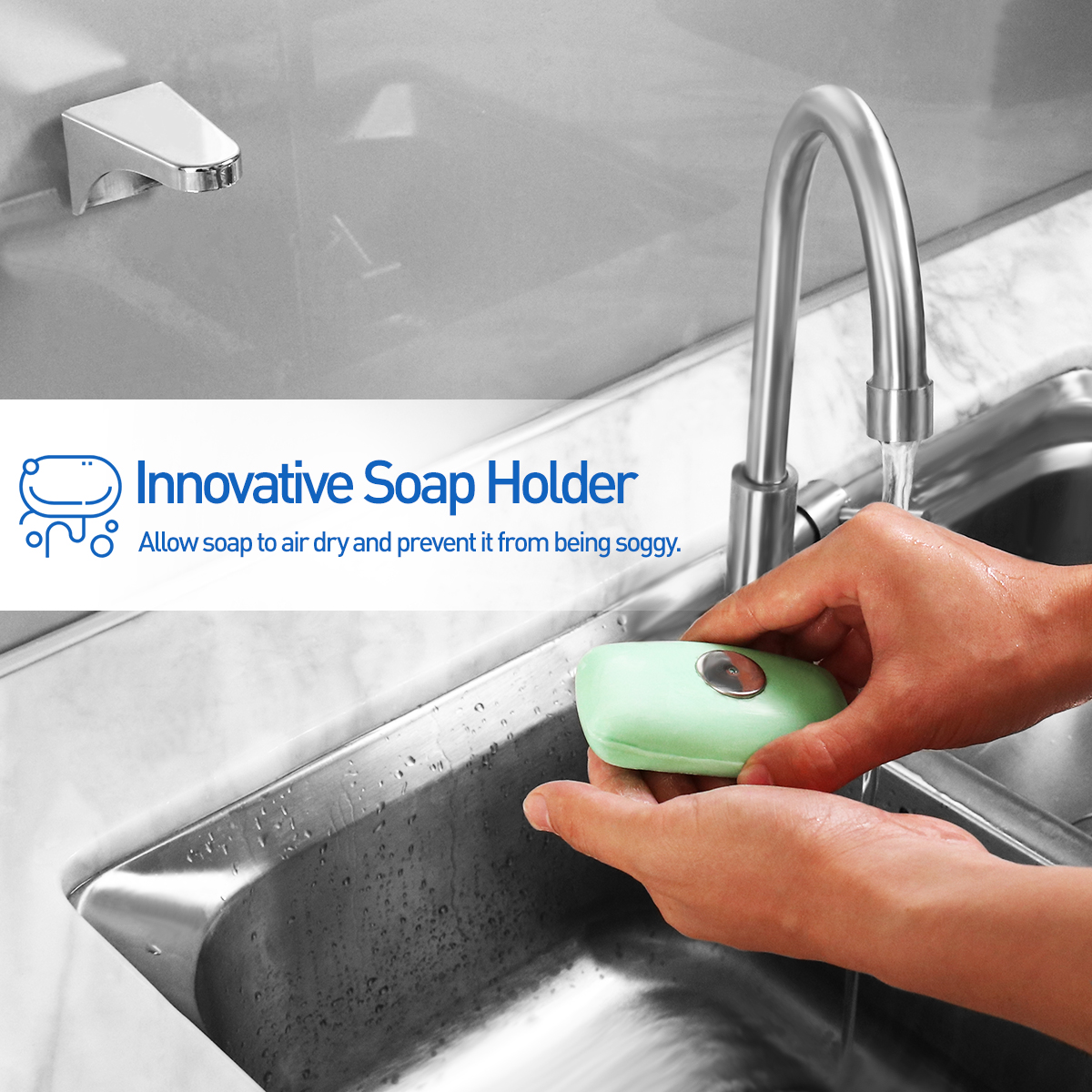 Magnetic Soap Holder - Rustproof Stainless Steel Bathroom Storage