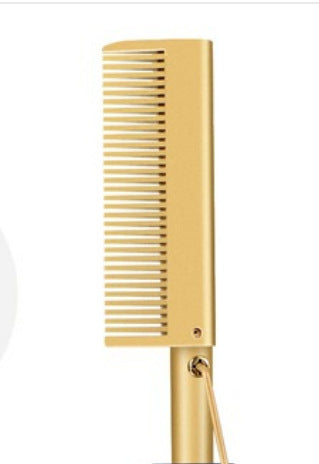 Electric Hair Straightener and Curling Comb - Wet & Dry Copper Comb