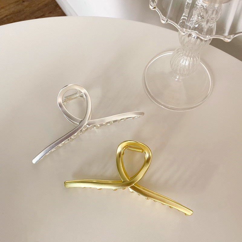 Hair Clip on Back of Head with Metal Clamp - Electroplated Alloy Hair Accessory