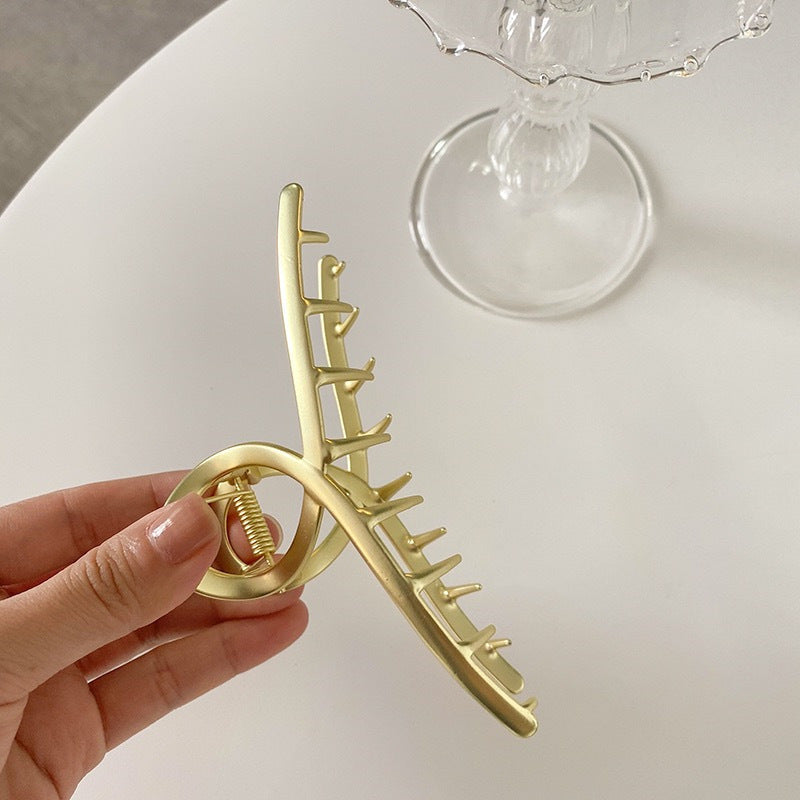 Hair Clip on Back of Head with Metal Clamp - Electroplated Alloy Hair Accessory