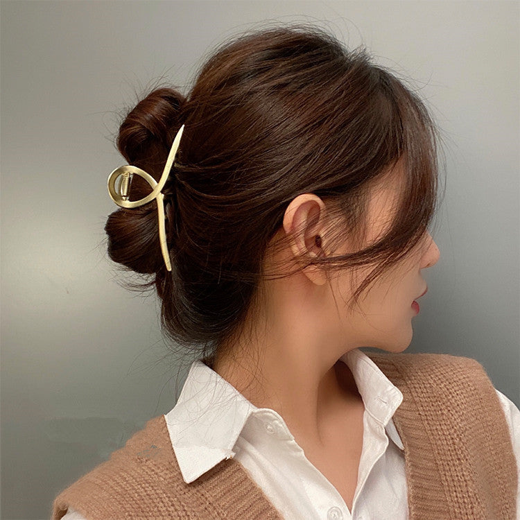 Hair Clip on Back of Head with Metal Clamp - Electroplated Alloy Hair Accessory