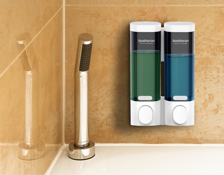 Wall-Mounted Hand Soap Dispenser and Sanitizer Bottle Holder for Bathroom